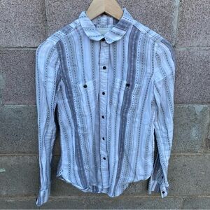 VTG Mudd Y2K Button Up Striped Long Sleeve Shirt Womens XS Preppy Fall Casual